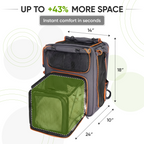 Set4Pets carrier side view with mesh panels — orange