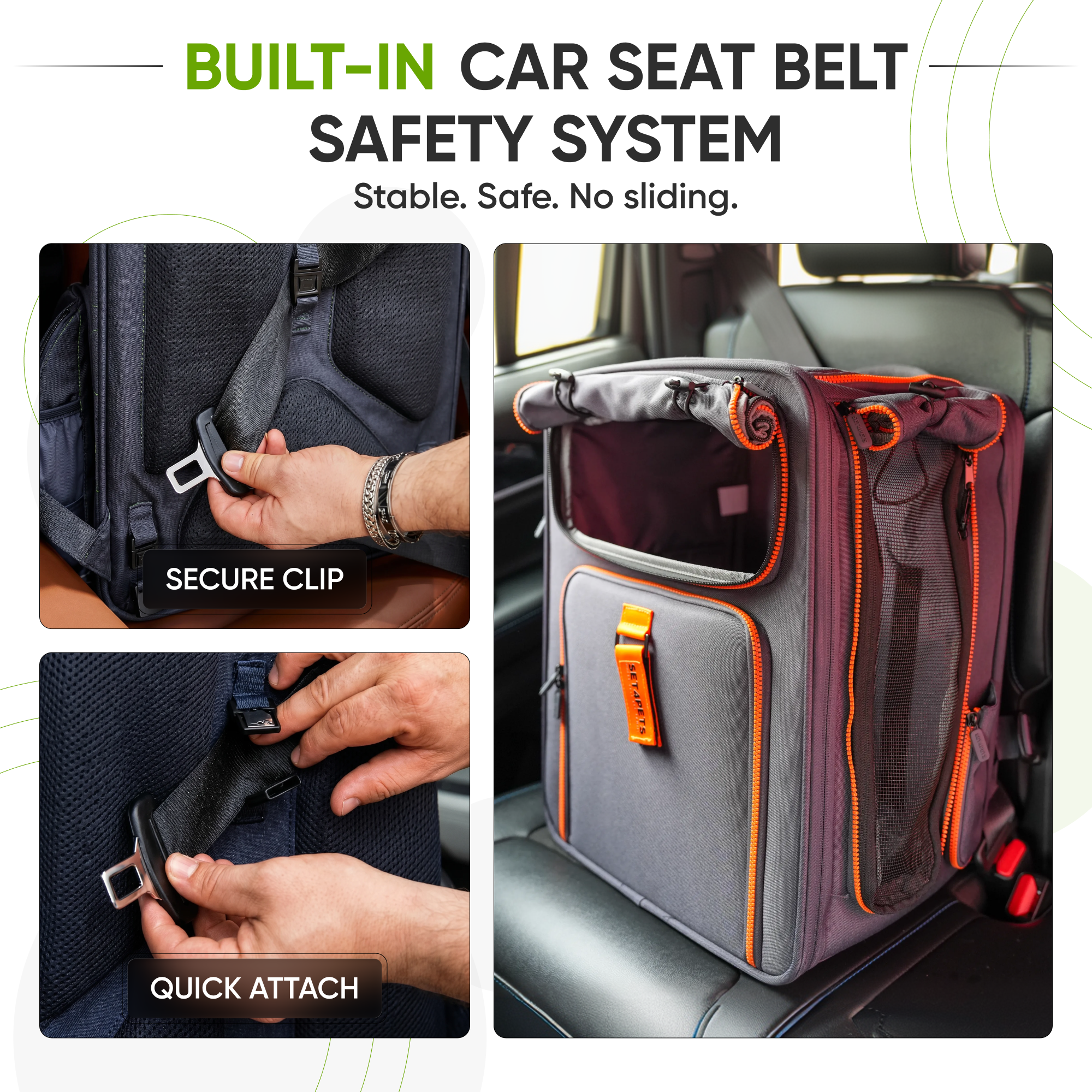 Set4Pets Car Safety Carrier — Safety Orange