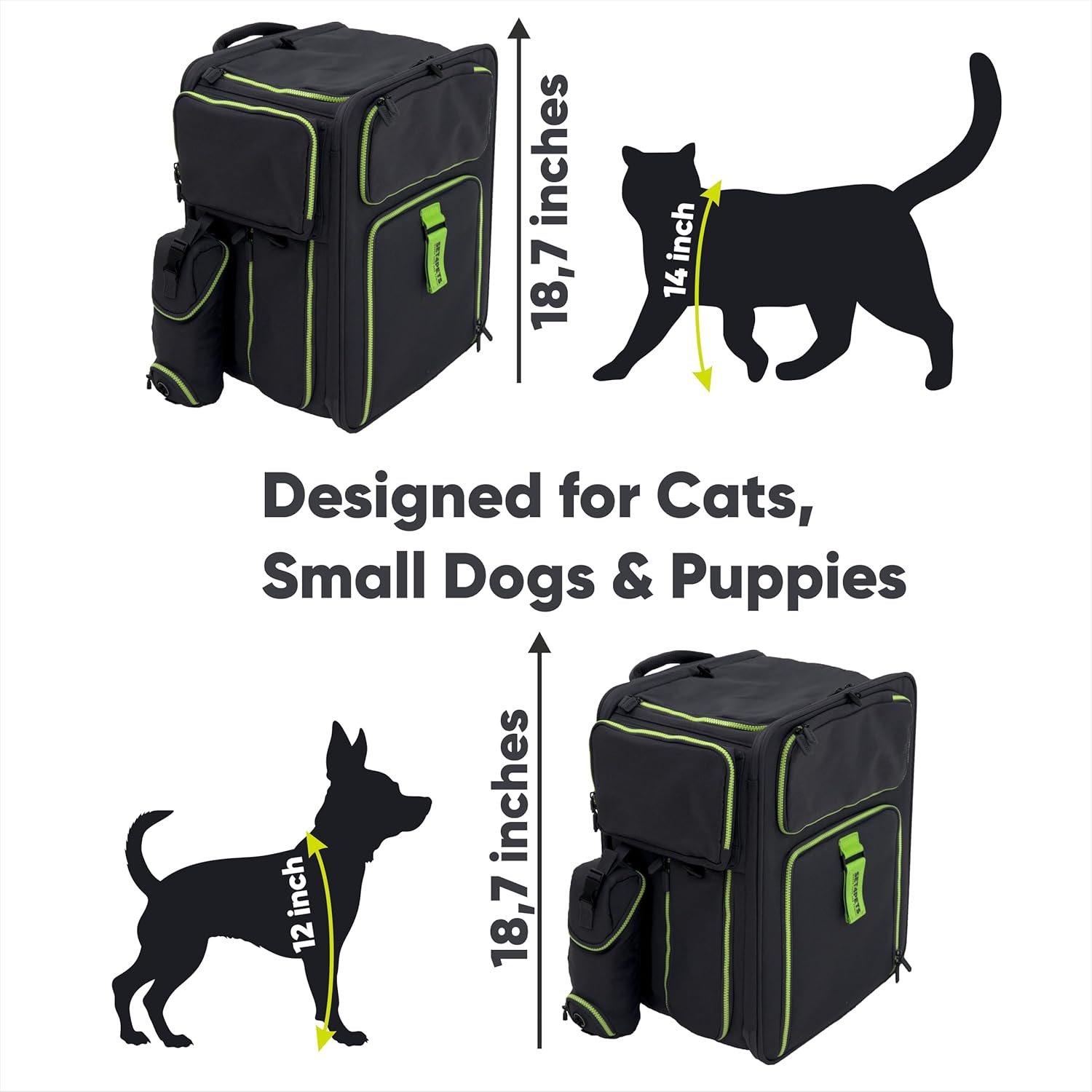 Premium Pet Backpack Carrier for Cats & Small Dogs | Set4Pets