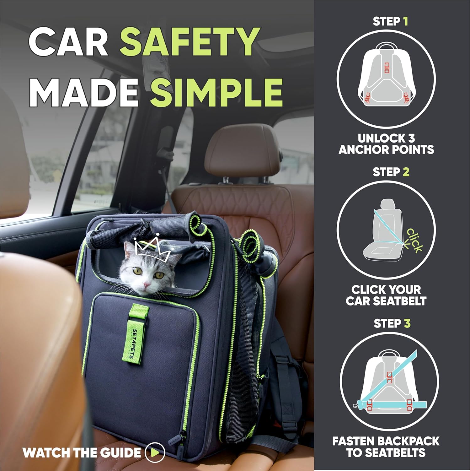 Premium Pet Backpack Carrier for Cats & Small Dogs | Set4Pets