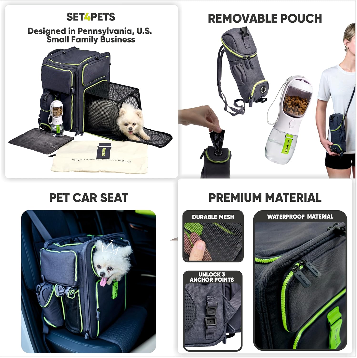 Premium Pet Backpack Carrier for Cats & Small Dogs | Set4Pets